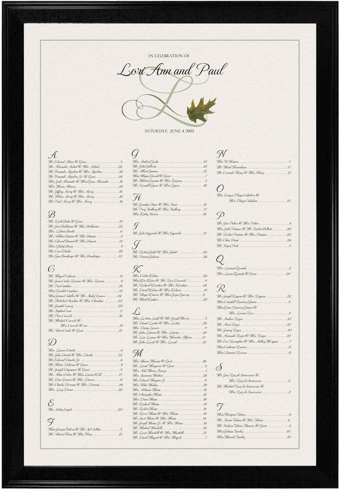 Photograph of Wispy Oak Seating Charts