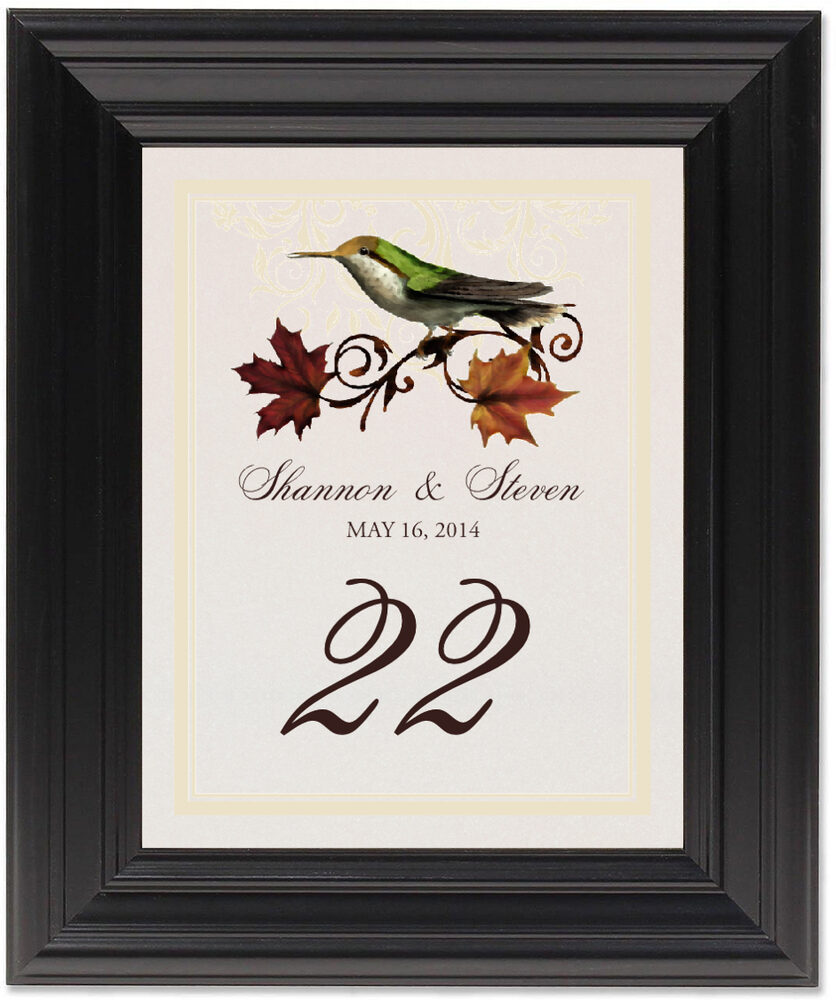 Framed Photograph of Fall Indy Table Numbers