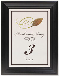 Framed Photograph of Swirly Leaves Table Numbers