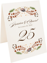 Photograph of Tented Peaceful Autumn 01 Table Numbers
