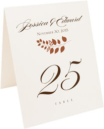 Photograph of Tented Peaceful Autumn 02 Table Numbers