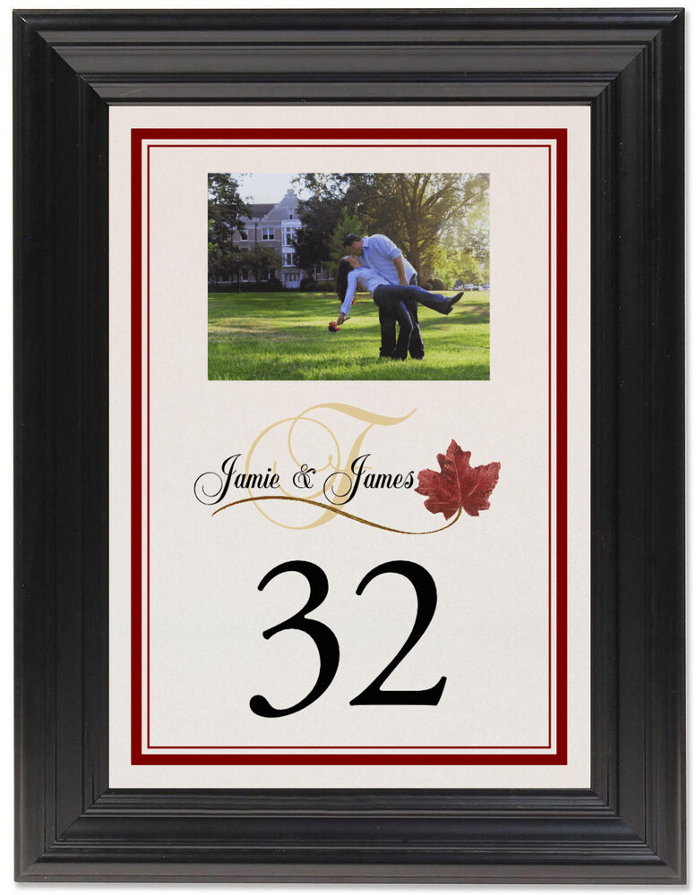 Framed Photograph of Fall in Love Table Numbers