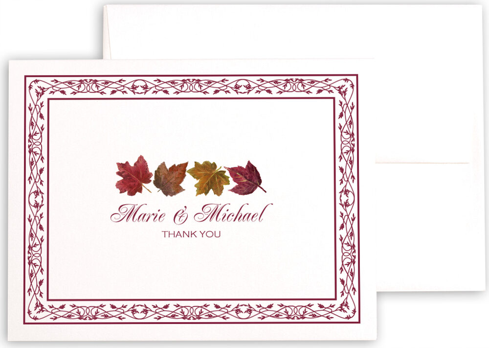 Photograph of Maple Leaf Pattern Thank You Notes