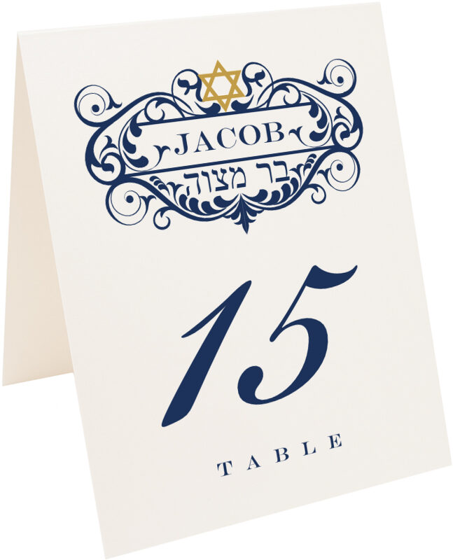 Photograph of Tented Mitzvah Monogram Table Numbers