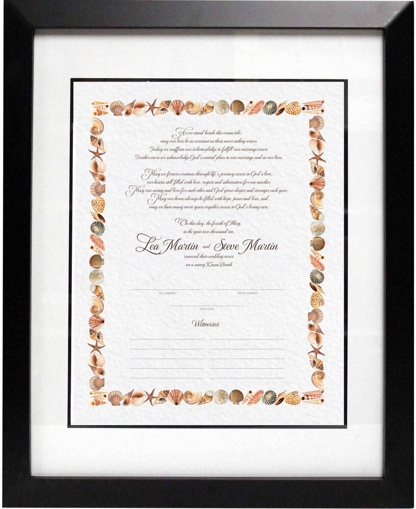 Photograph of Sea Shell Border 01 Wedding Certificates