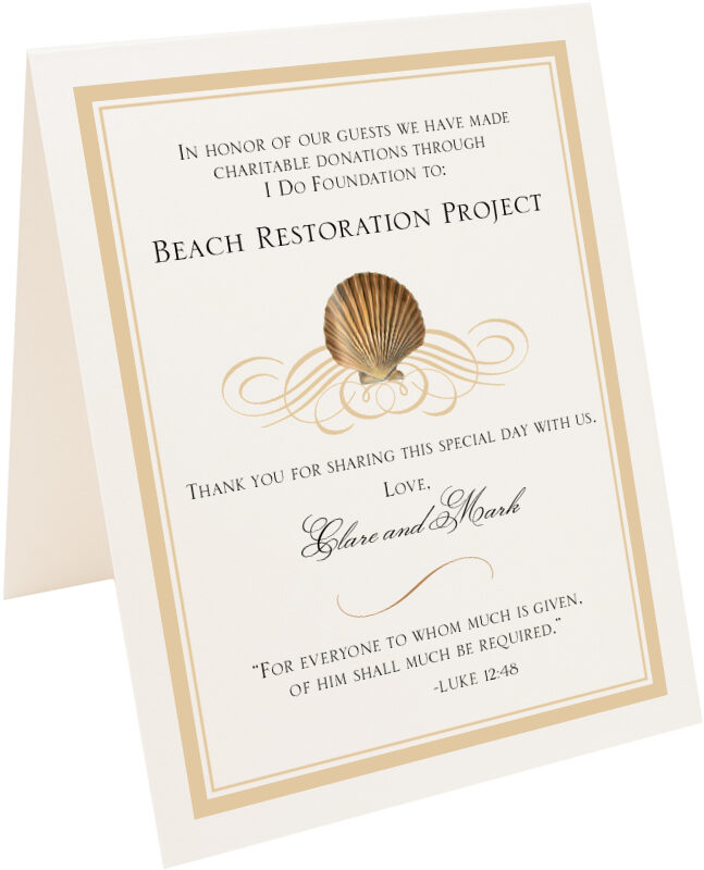 Photograph of Tented Seashell Flourish 03 Donation Cards