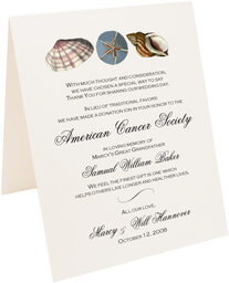 Photograph of Tented Seashell Pattern 14 Donation Cards
