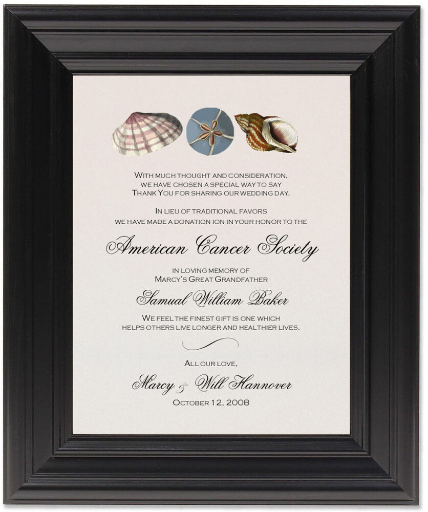 Framed Photograph of Seashell Pattern 14 Donation Cards