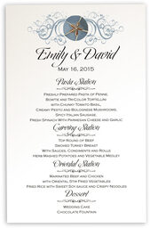 Photograph of Blue Sand Dollar Wedding Menus