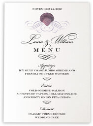 Photograph of Seashell Scallop Swirl Wedding Menus