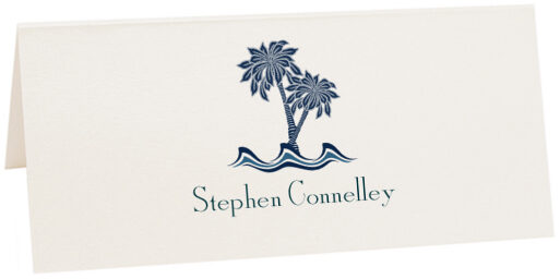 Photograph of Tented Paisley Palm Tree Place Cards