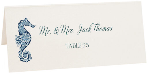 Photograph of Tented Paisley Seahorse Place Cards