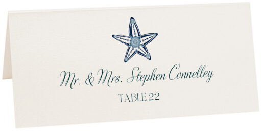 Photograph of Tented Paisley Starfish Place Cards