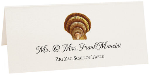 Photograph of Tented Seashell Assortment Place Cards