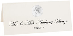 Photograph of Tented Silver Sand Dollar Place Cards