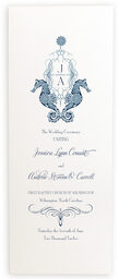 Photograph of Paisley Seahorse Monogram Wedding Programs