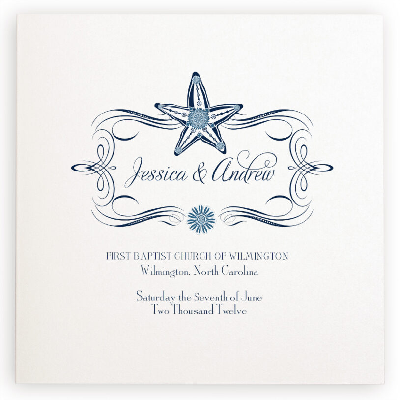 Photograph of Paisley Starfish Monogram Wedding Programs