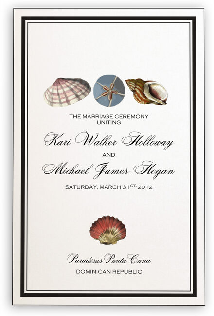 Seashell Wedding Programs Beach Wedding Ceremony Programs