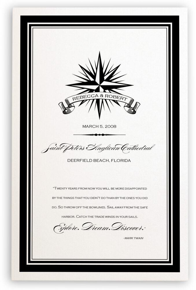Photograph of Star Compass Banner Wedding Programs