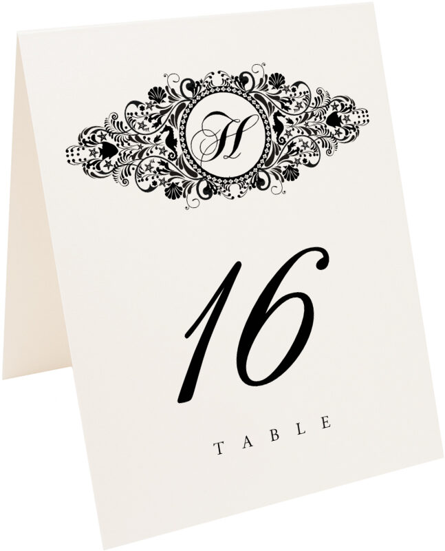 Photograph of Tented Tropical Storm Monogram Table Numbers