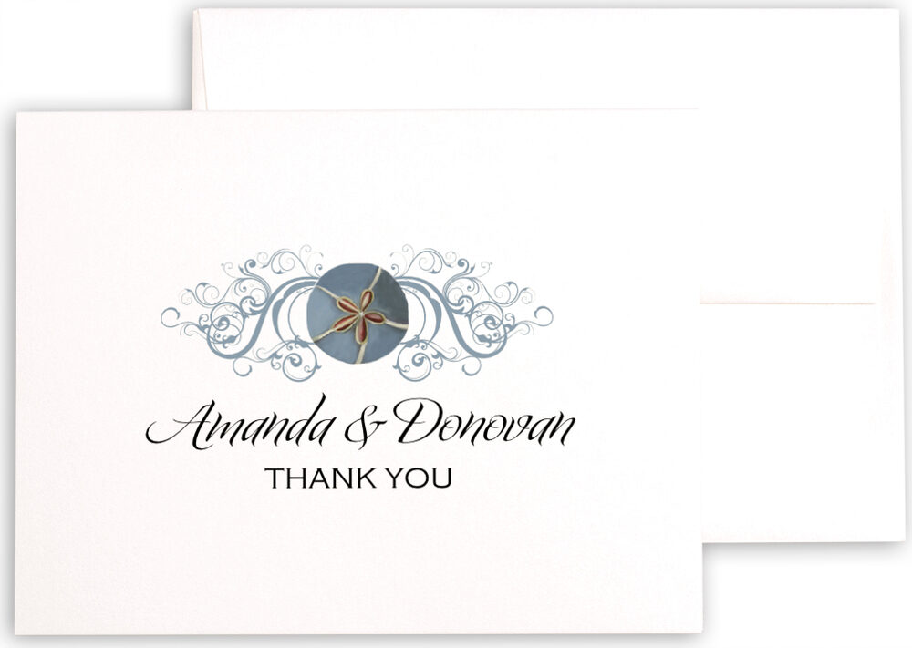 Photograph of Blue Sand Dollar Thank You Notes