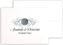 Photograph of Blue Sand Dollar Thank You Notes