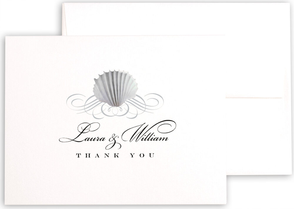 Photograph of Seashell Scallop Swirl Thank You Notes