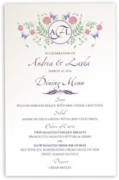 Photograph of Butterfly Kisses Wedding Menus