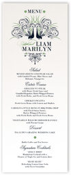 Photograph of Passionate Peacock Wedding Menus