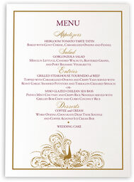 Photograph of Pompous Peacock Wedding Menus