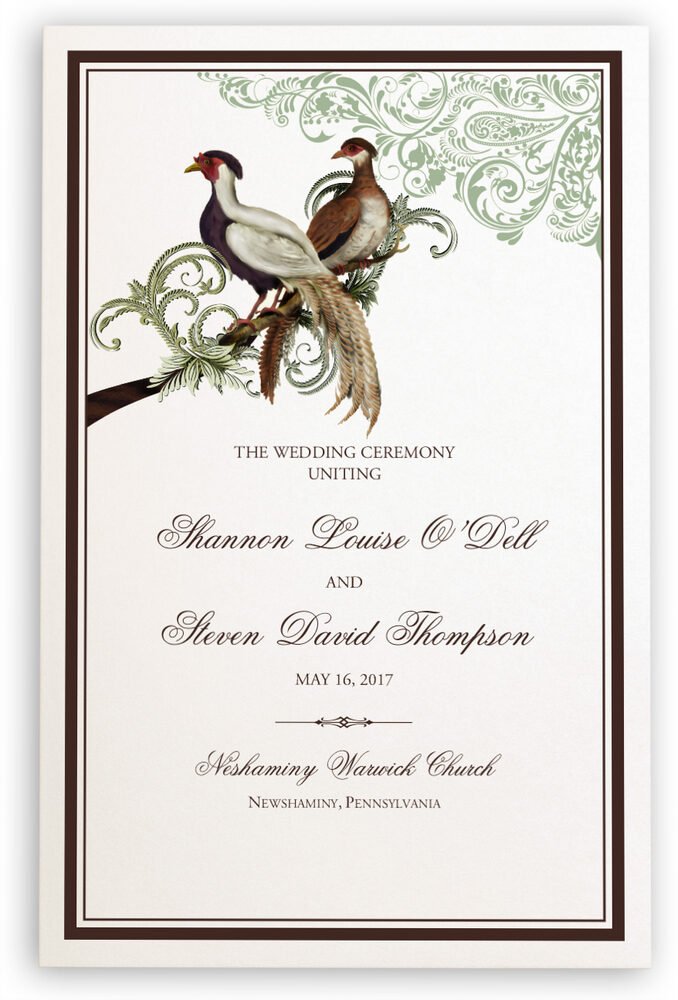 Photograph of Asian Peace Birds Wedding Programs