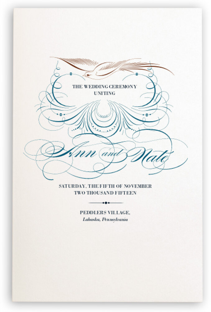 Photograph of Bodini Birds Wedding Programs
