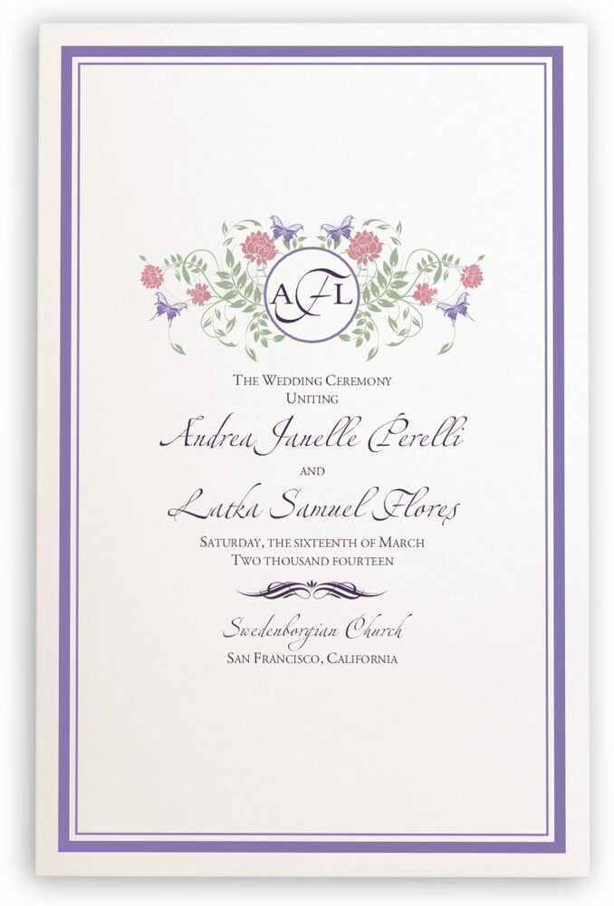 Photograph of Butterfly Kisses Wedding Programs