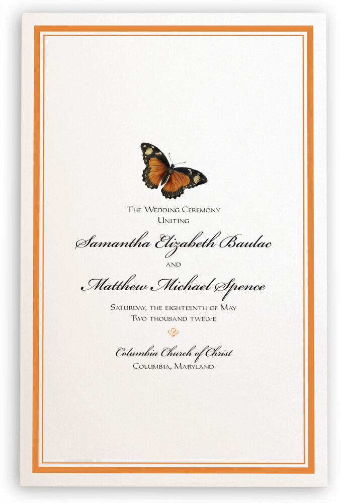Photograph of Butterfly Wishes Wedding Programs