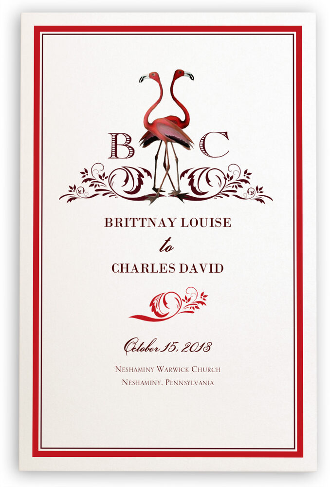 Photograph of Fiery Flamingos Wedding Programs