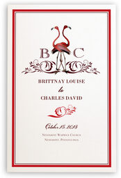 Photograph of Fiery Flamingos Wedding Programs