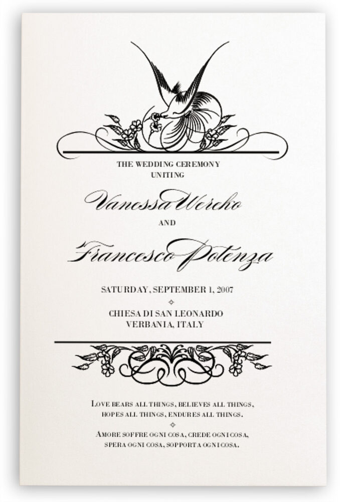 Photograph of Honeydew Wedding Programs