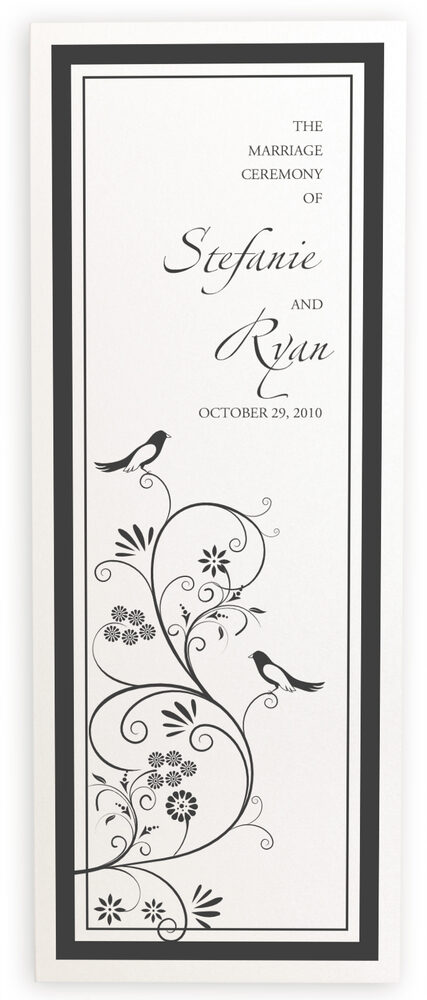Photograph of Leah and Luna Monotone Wedding Programs