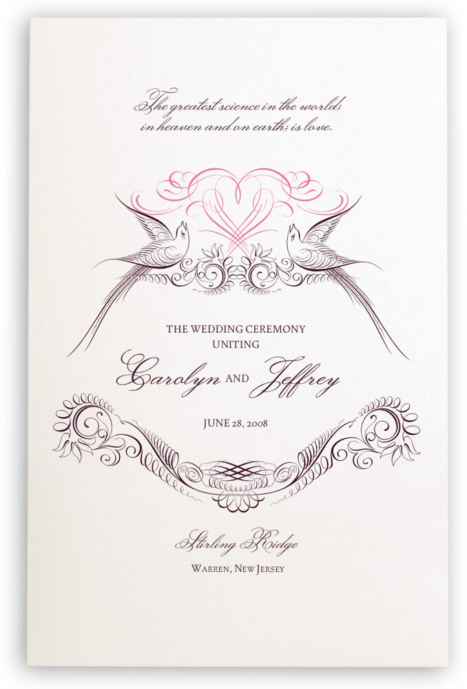 Photograph of Lovebirds Wedding Programs