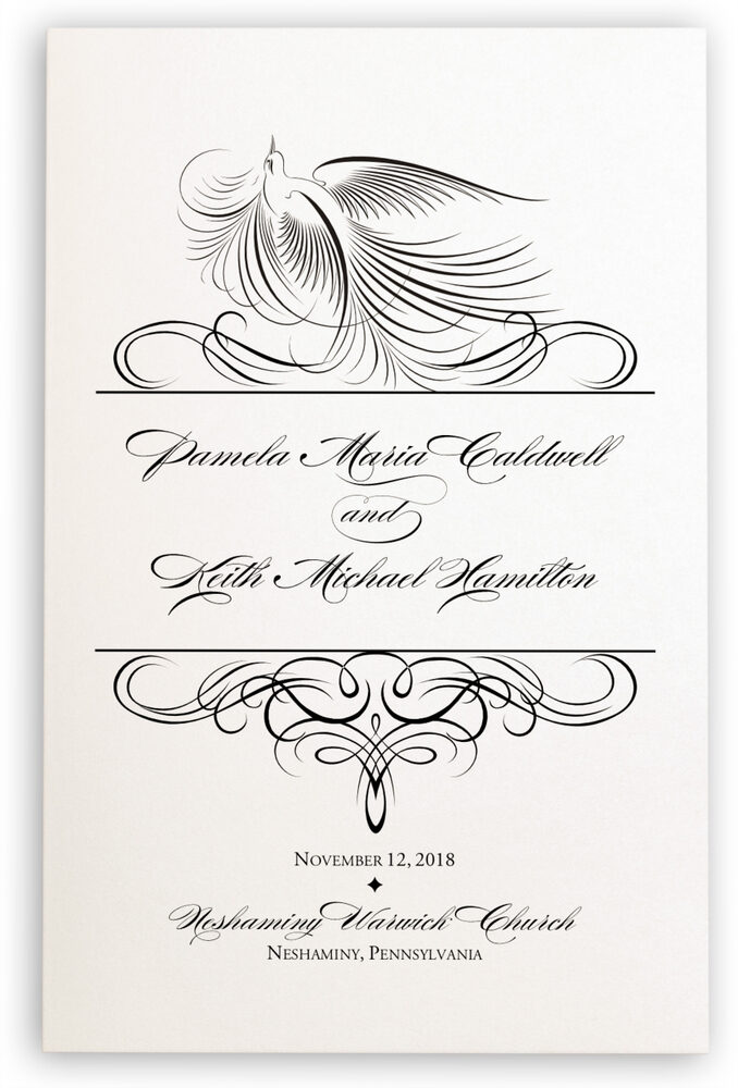 Photograph of Nighthawk Flourish Birds Wedding Programs