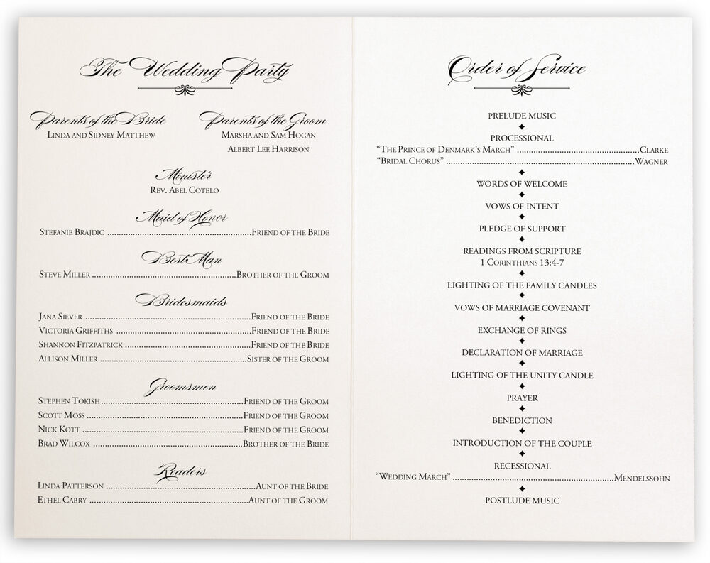 Photograph of Nighthawk Flourish Birds Wedding Programs
