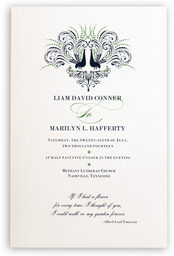 Photograph of Passionate Peacock Wedding Programs
