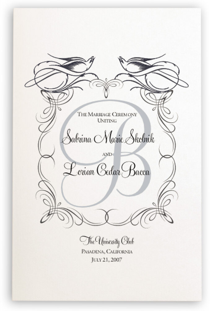 Photograph of Starling Square Wedding Programs