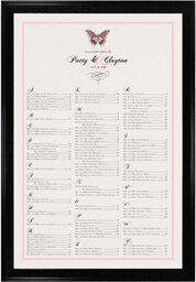 Photograph of Pink Butterfly Seating Charts