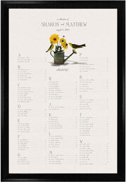 Photograph of Sunflowers, Watering Can & Yellow Birds Seating Charts