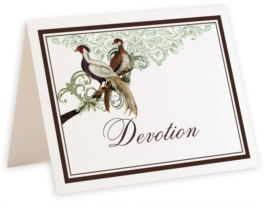 Photograph of Tented Asian Peace Birds Table Names