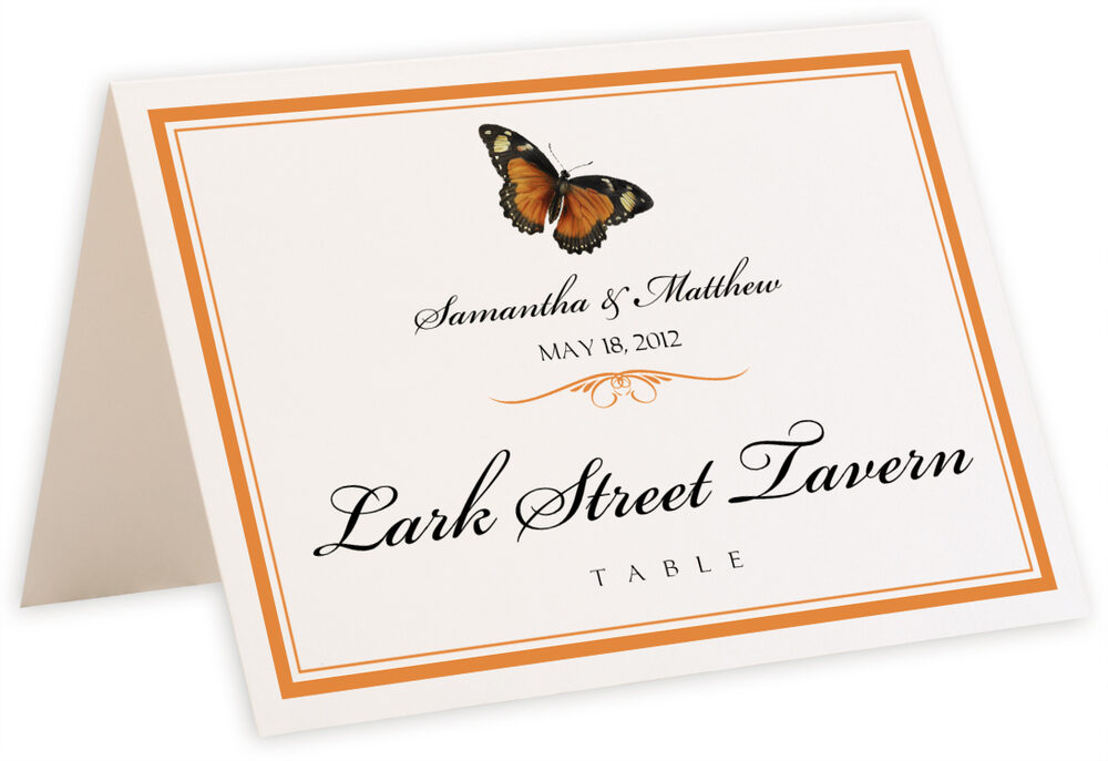 Photograph of Tented Butterfly Wishes Table Names