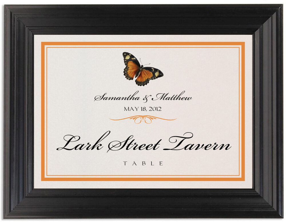 Framed Photograph of Butterfly Wishes Table Names