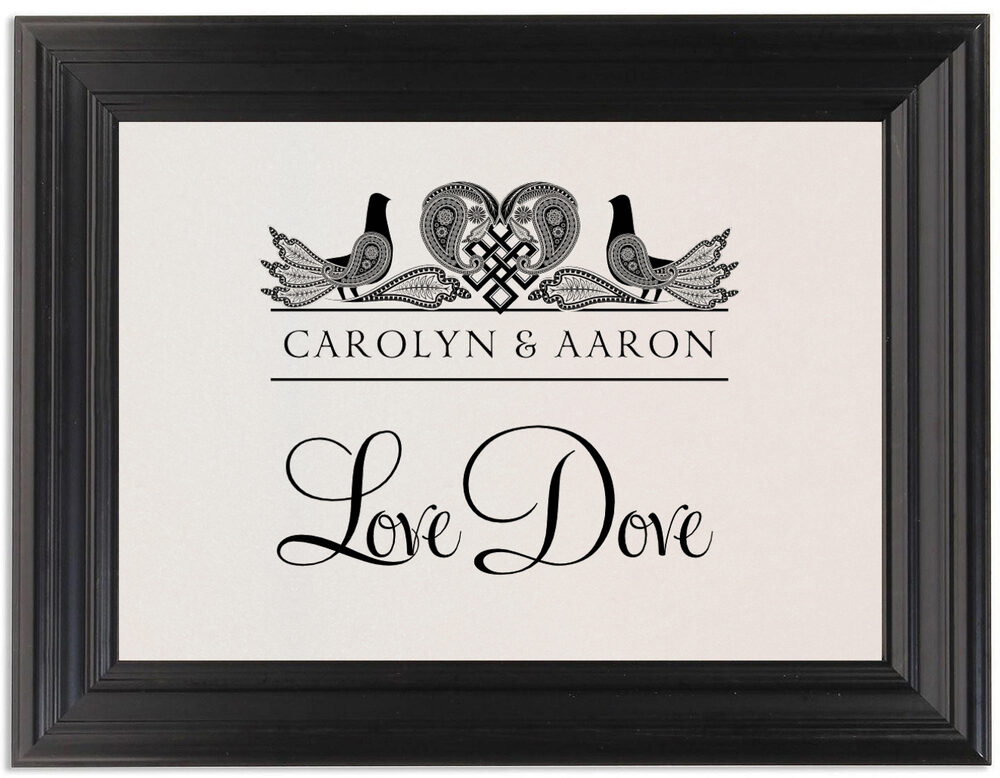 Framed Photograph of Love Dove Table Names