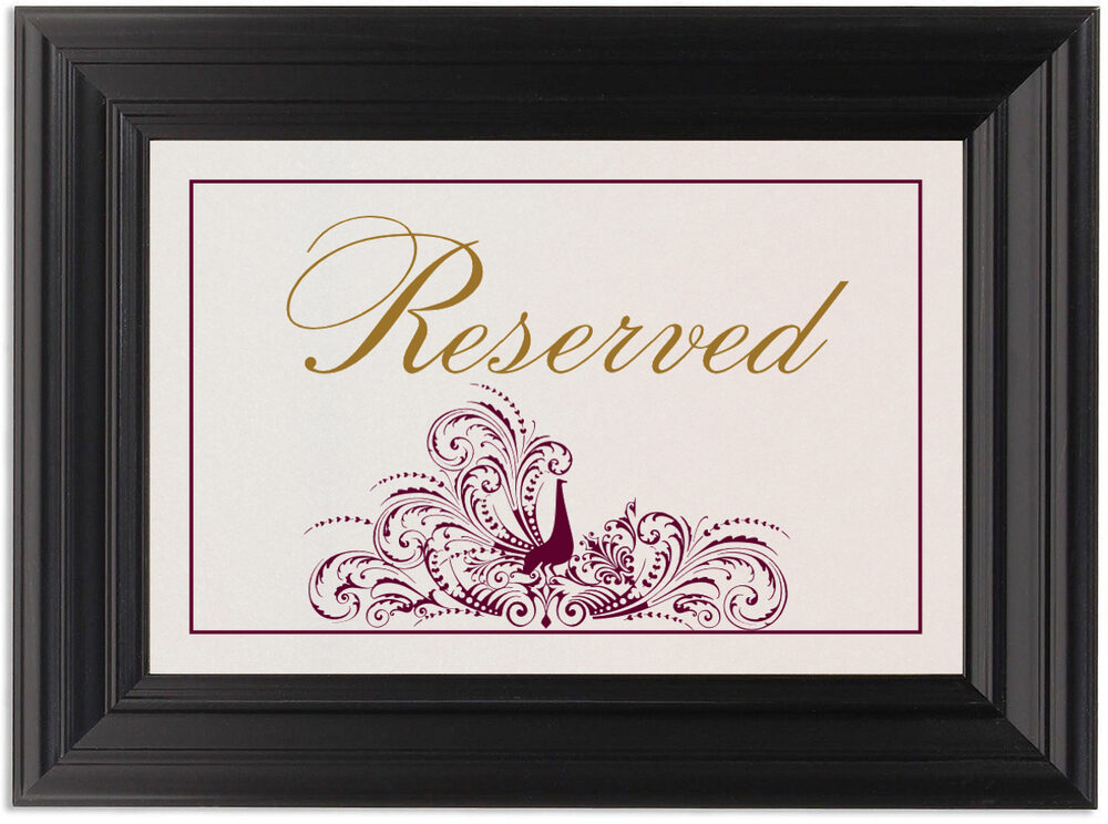 Framed Photograph of Pompous Peacock Bottom Table Names
